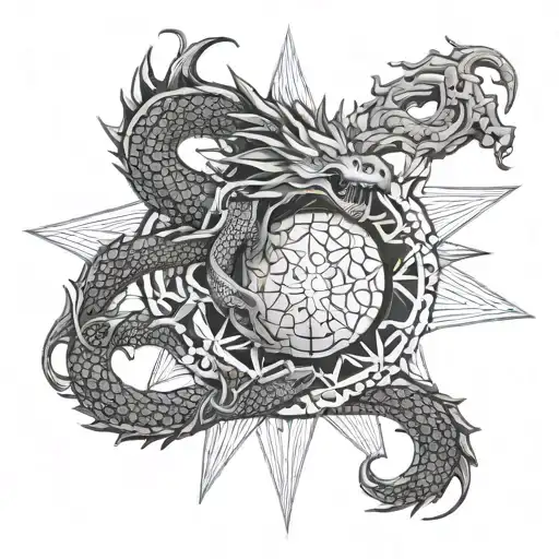 Mandala With A Four Star Dragon Ball In The Center