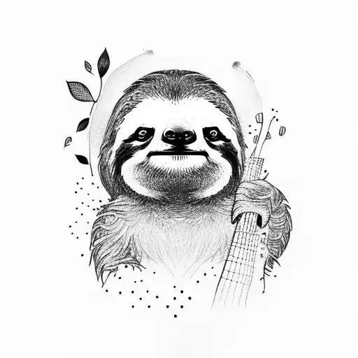 Sloth With A Guitar