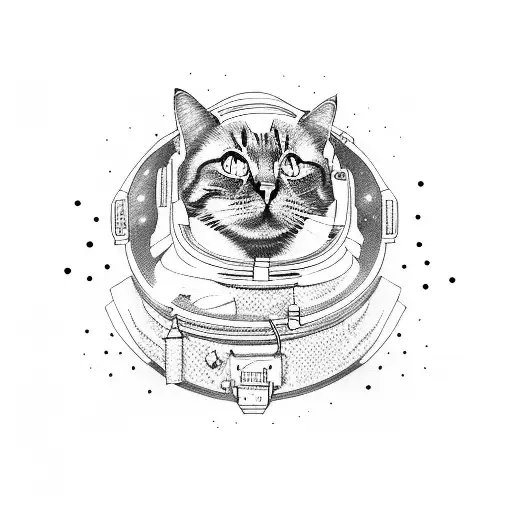 Cat Astronaut Toon