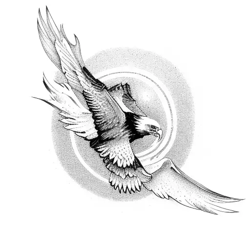 Eagle Flying With Fire