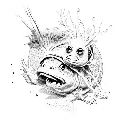 Two Axolotl One Dressed As A Lord Of The Ring Character The Other A Star Wars Character