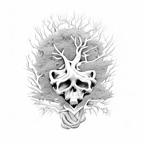 A Sncient Old Tree Full Of Death And Life