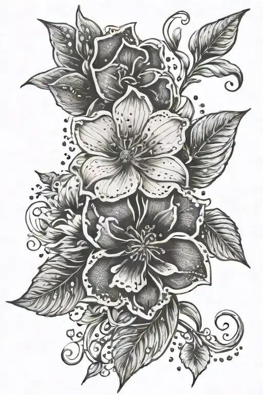 Floral With Script Writing Intertwined