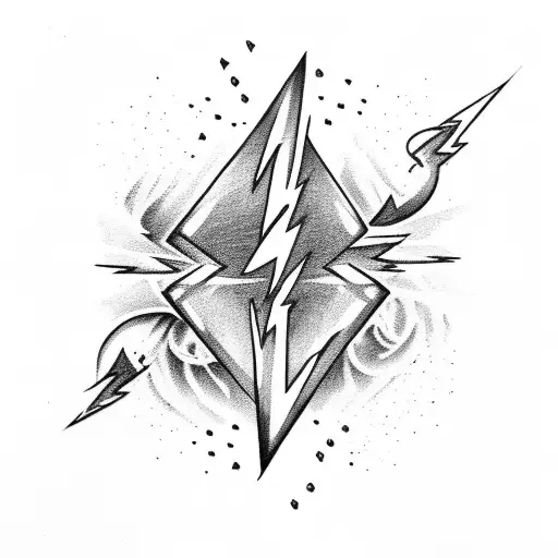 Hourglass With A Lightning Bolt In The Upper Part And Drops And Water In The Lower Part