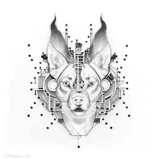 A Portrait Of Avicii With Circuit Board Patterns Surrounding Him