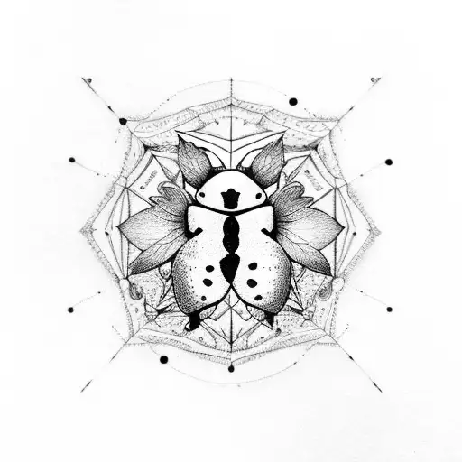 Ladybug With Aquarius Constellation