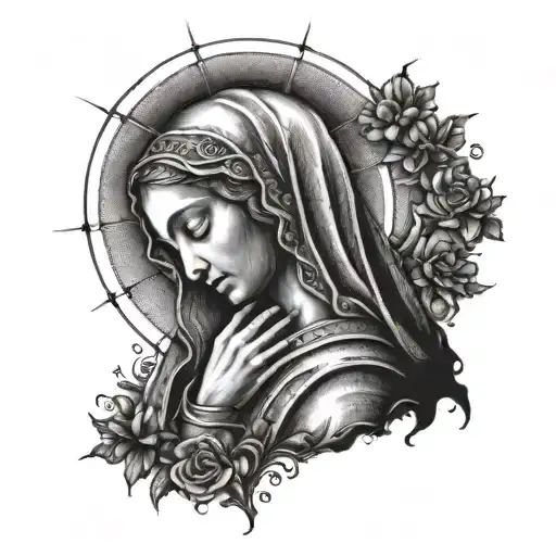 Make Me A Tat With The Virgin Mary And Jesus Christ Along With This Tat