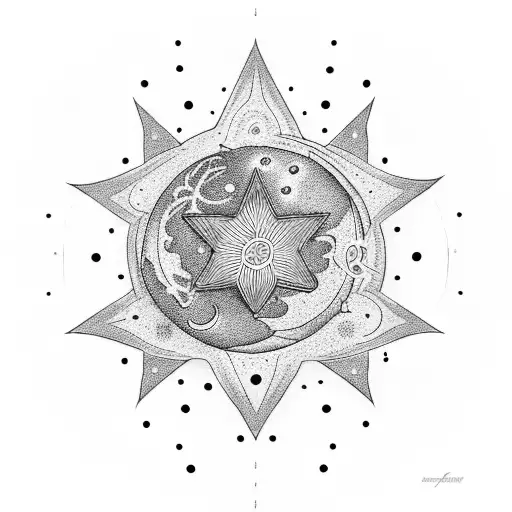 Moon With Dangling Star