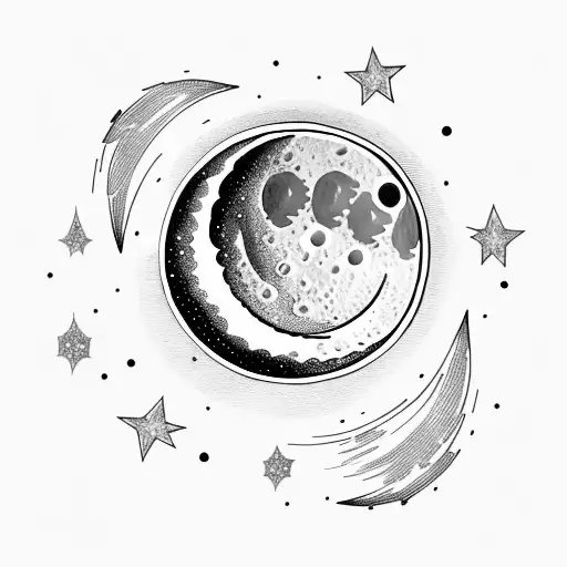 Moon With Dangling Star