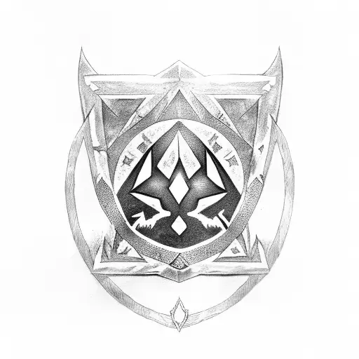 Hylian Shield With Wolf Link And Triforce