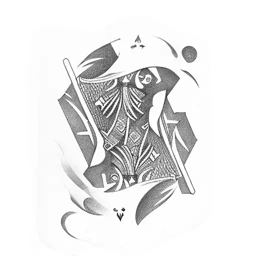 A Deck Of Cards Emerging From A Nordic Forest