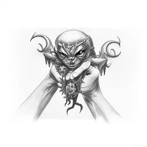 Hand Holding Small Demon