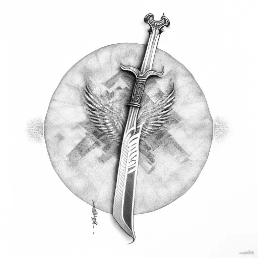 Phoenix Wrapped Around A Sword