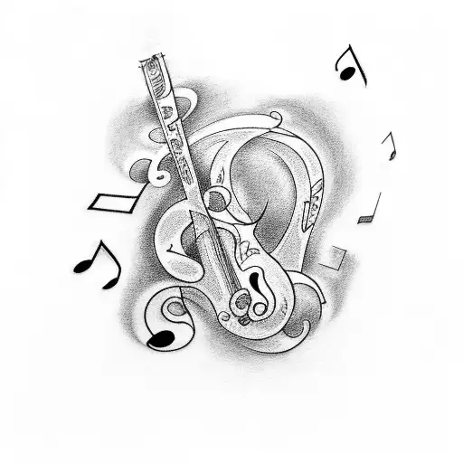 Half Sleeve Tattoo Including All Of These Dancer Music Notes Bravery