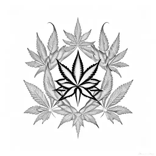 A Silhouette Of The Operator Symbol Surrounded By Cannabis Leaves And Sleeping Z's