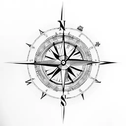 Compass And Clock And Willow Tree