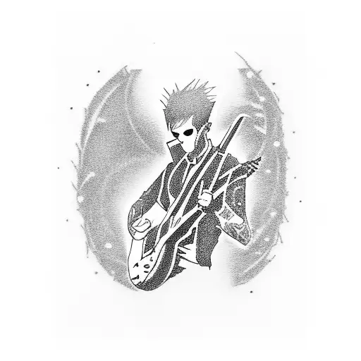 A Punk Rock Silhouette Playing A Guitar