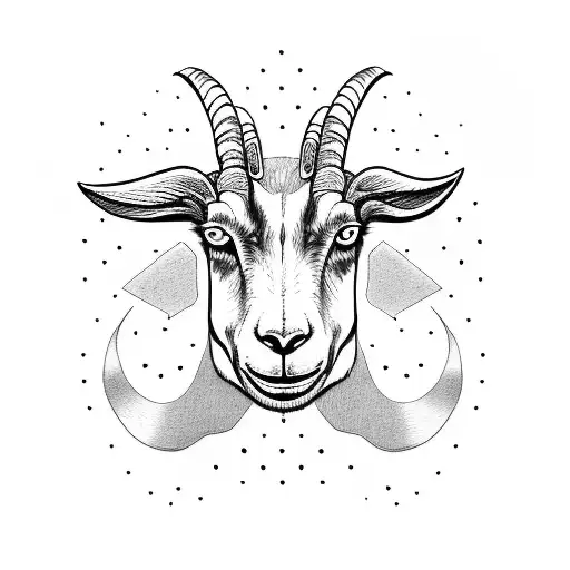 Cartoon Of A Costume Goat Head In Rubber Hod Style