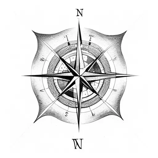 Compass With Footprints