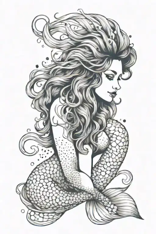 Mermaid With Bushy Hair