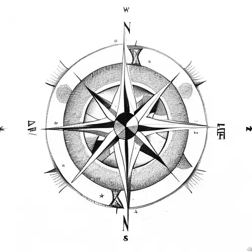 Compass With Stars And Moon And Cancer Sign