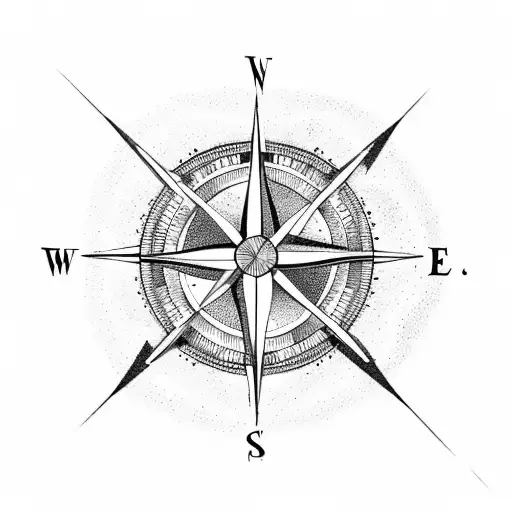 Compass And Stars And Moon