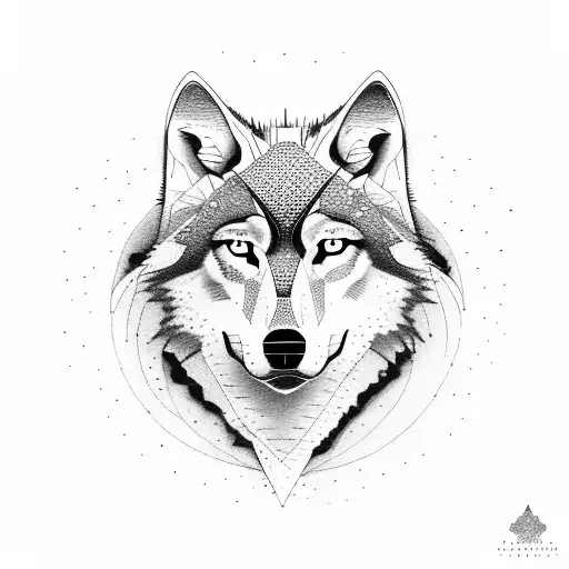 Bike And Wolf And Mountains