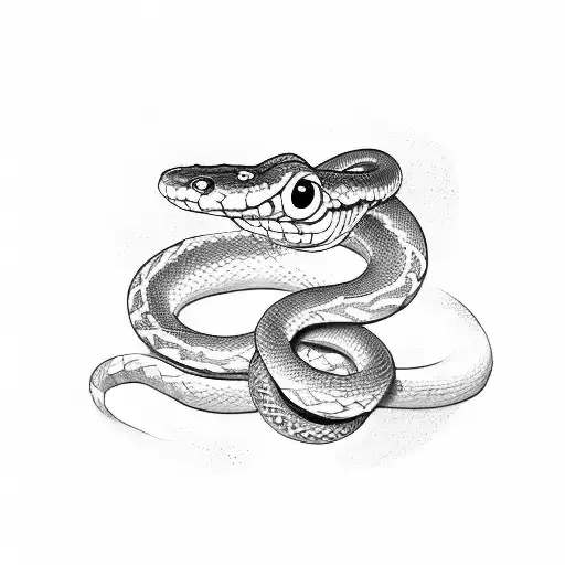 A Snake Intertwined With The Initials Of Your Siblings