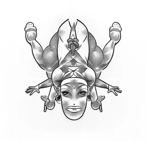 Playful Tattoo Showcasing A Gymnast's Strength And Flexibility In A Handstand Pose