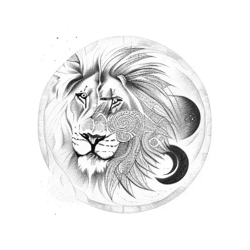 Lion With Yin And Yang