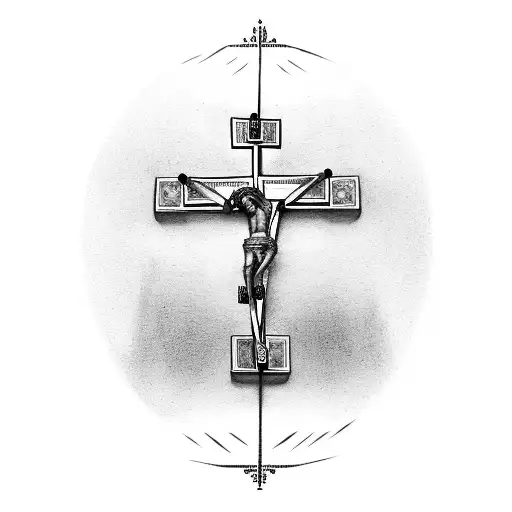 Crucifix At The Bottom Turning Into The Tree Of Life At The Top