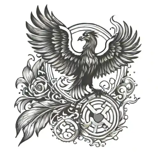 Combine A Phoenix And The Real Madrid Crest To Symbolize Resilience And Passion