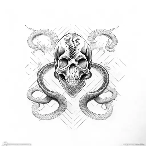 Snake White Skull