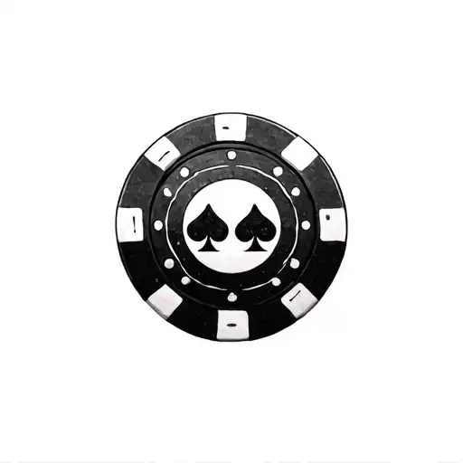 Poker Chip With Bowling Pins In The Background