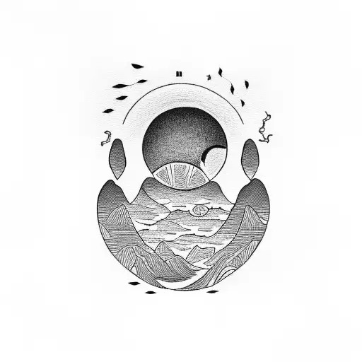 People Looking Into A Orange Sunset