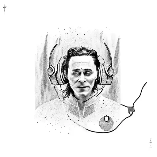 A Detailed Portrait Of Loki Wearing Headphones And Holding A Vinyl Record