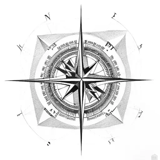 A Compass Rose With Landmarks From Favorite Travel Destinations