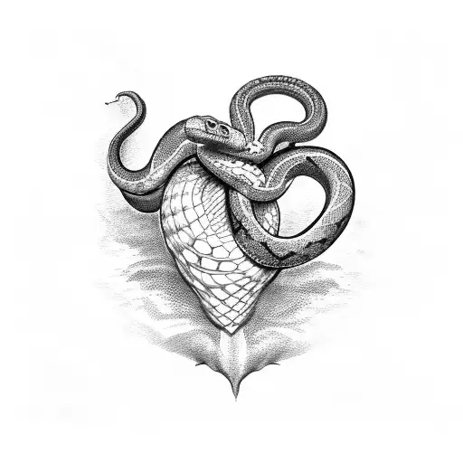 Snake In Shape Of Anatomical Heart