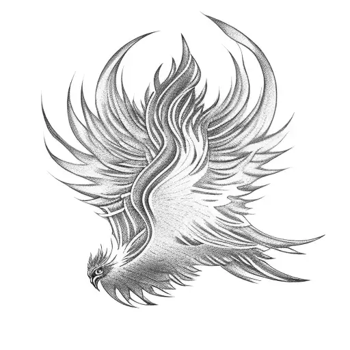 A Majestic Phoenix Rising From A Guitar Engulfed In Flames