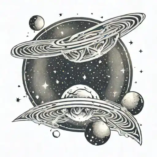 A Smoke Weed Leaf Constellation Forming Saturn's Shape In The Night Sky