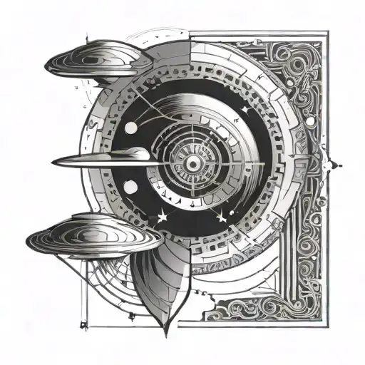 An Abstract Money Changer Symbol Morphing Into Saturn's Silhouette