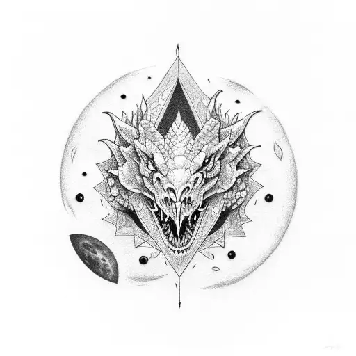 Phases Of The Moon And A Dragon