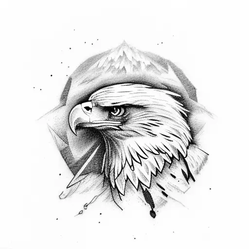 Eagle Head Red Eye Left Blue Eye Right