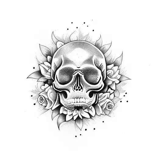 Skull With Flowers