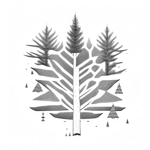 Black Skinny Pine Tree