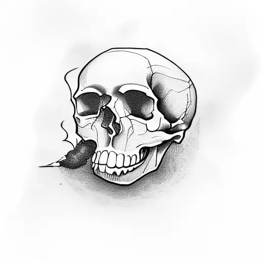 Minimalist Skull Smoking