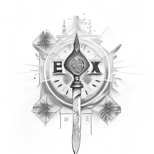 Red Cursive Words With Roman Numerals