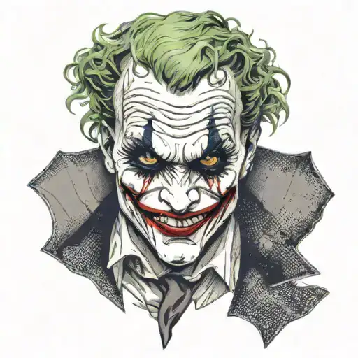 A Dotwork Portrait Of The Joker With A Twist Of Chaos