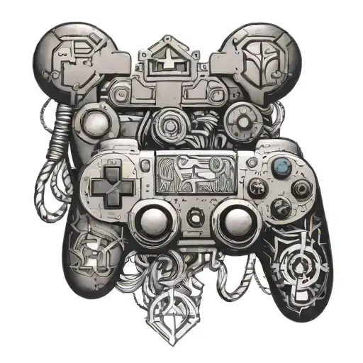 Create A Video Game Controller Intertwined With Military Insignia