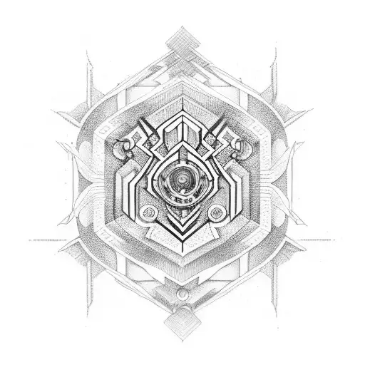 A Powerful Sigma Male Symbol Surrounded By Intricate Geometric Patterns